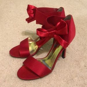 Red Bow Stiletto High Heel Shoes